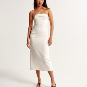 Abercrombie & Fitch White Midi Dress
